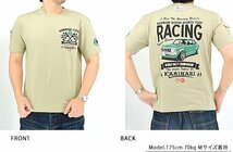 元祖走り屋半袖Tシャツ◆カミナリ ベージュMサイズ 中排気量 KMT-232 雷 エフ商会 efu 昭和 レトロ_画像3