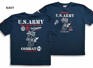 U.S.ARMY半袖Tシャツ◆TEDMAN/テッドマン ネイビーXXLサイズ（サイズ46）TDSS-549 エフ商会 efu アメカジ ミリタリー