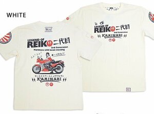 レイコ2代目半袖Tシャツ◆カミナリ ホワイトXXLサイズ 2限定解除 KMT-228 雷 エフ商会 efu 昭和 efu 単車 自動二輪 レトロ