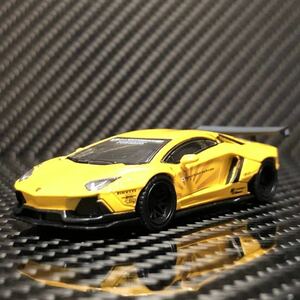 希少品 MINI GT 1/64 LB WORKS ランボルギーニ アヴェンタドール 黄 ボルカノイエロー Lamborghini Aventador リバティウォーク