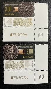 ボスニアヘルツェゴビナ　 ヨーロッパ切手　Europe CEPT 昔の郵便ルート　2種完 未使用 NH