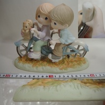 プレシャスモーメント 限定3000 陶器 置物 人形 自転車 Precious Moments All For Love Of You On A Bicycle Built For Two_画像2