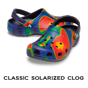 24cm クロックス Classic Solarized Clog クラシック ソーラライズド クロッグ ブラック×ネイビー M6W8