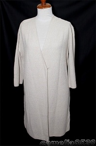  Scapa Scapa long cardigan knitted thin beige cotton .38 M unused exhibition goods 