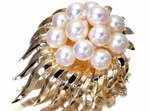 [ jewelry ultimate ] gorgeous design . charm! good quality Akoya pearl 7mm~6mm.12. high class K14YG brooch h5649kz[ free shipping ]