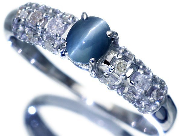 新品 クリソベリルキャッツアイ ダイヤ ネックレス 0.71ct K18WG
