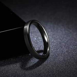 X744 メンズリング 指輪 タングステン ブラック 真空メッキ 4mm