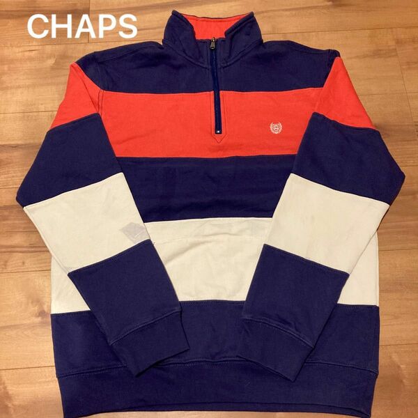 【希少】CHAPS チャップス ハーフジップ スウェット ジャージ 太ボーダー