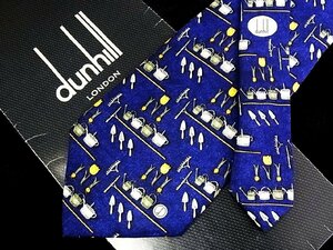 ♪今週の特売980円～♪1606♪良品【dunhill】ダンヒル【園芸 スコップ 花 チューリップ ｄロゴ 柄】ネクタイ♪