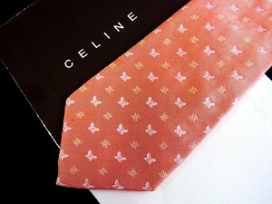 ♪今週の特売980円～♪0866W♪状態並品【CELINE】セリーヌ【蝶 チョウ 総ロゴ 柄】ネクタイ♪