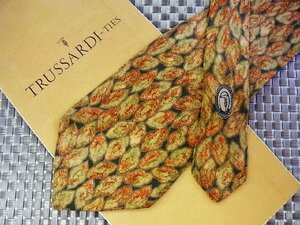 [ ликвидация запасов распродажа ]* распродажа *FK2386* Trussardi [ лист .. Logo Mark рисунок ] галстук *