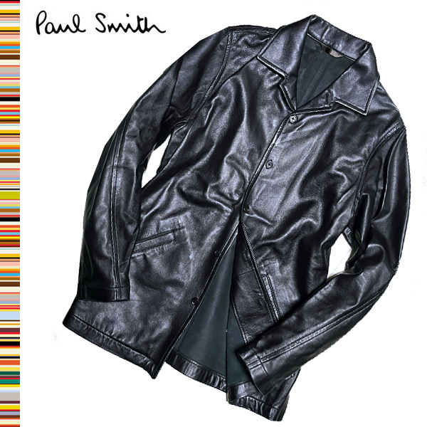 ○未使用○Paul Smith ×TRIUMPH○レザーライダースジャケット-