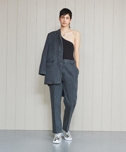 H BEAUTY&YOUTH UNITED ARROWS ユナイテッドアローズ DENIM TUCK TROUSERS ブラックデニム ハイウエスト タックワイドテーパードパンツ M_画像10