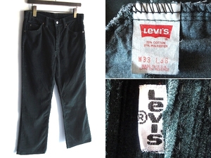 希少カラー 90sビンテージ LEVI'S リーバイス 517 1555 白タブ ブーツカット コーデュロイパンツ w33 緑 グリーン USA製