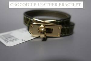  новый товар крокодил 2 -слойный наматывать браслет 30754 сияющий moss green 