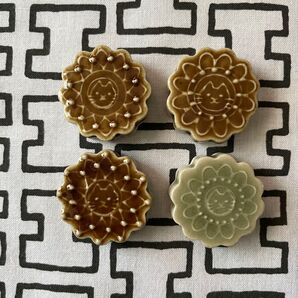 中村かりん 猫 箸置き 緑 茶色