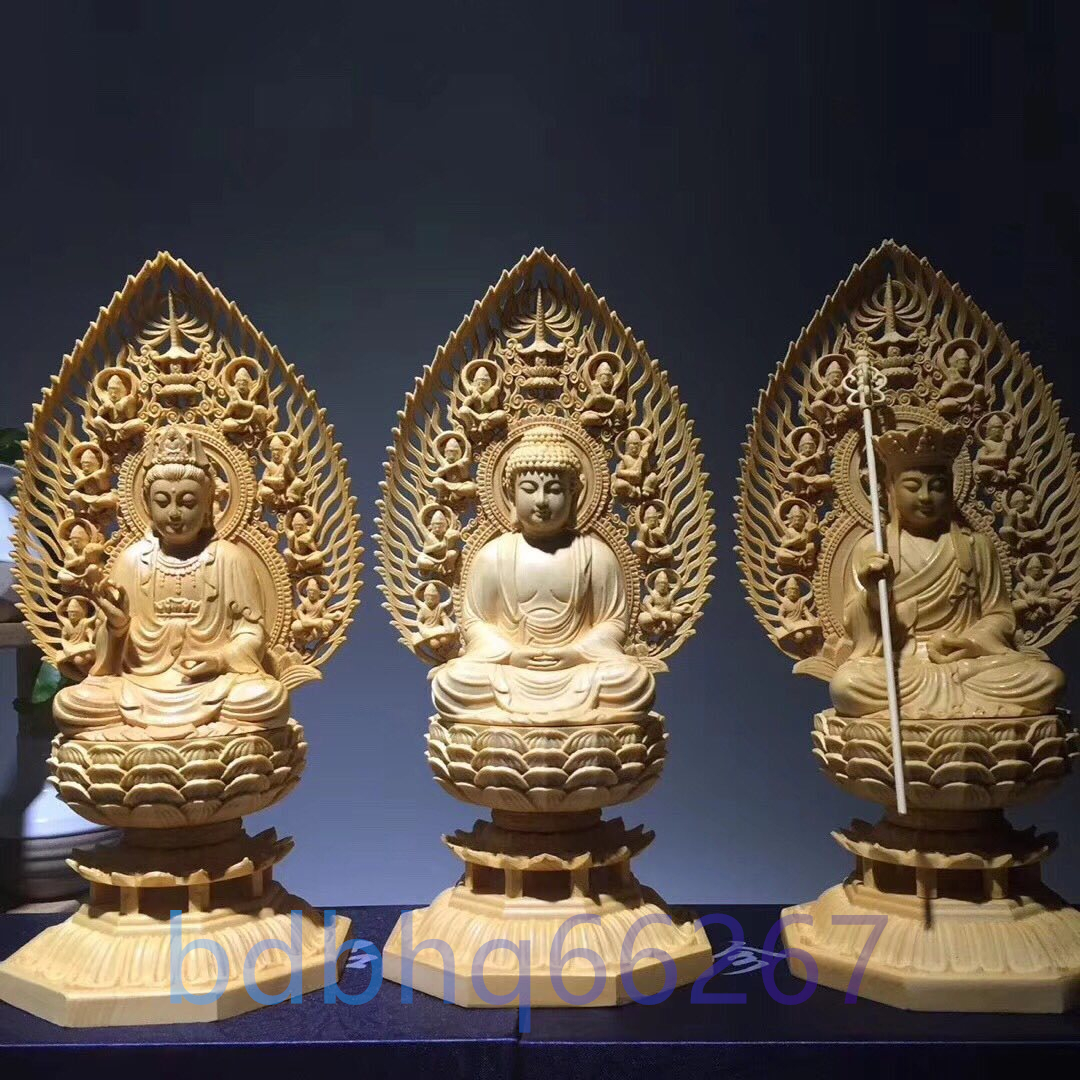 極上品 ☆彩金彩繪 木彫仏像 総檜材 大日如来座像 高さ約28cm ホビー ...