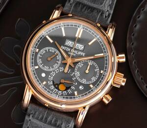 *PATEK-PHILIPPE* Patek Philips plito second chronograph Perpetual calendar 5204R K18RG top class wristwatch!! hard-to-find!!