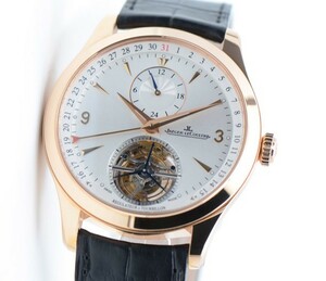 ★JAEGER LECOULTRE★ジャガールクルト マスターコントロール トゥールビヨン デュアルタイム K18RG最高級腕時計 希少レア！！入手困難！！