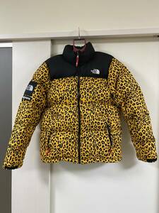 supreme x the north face nuptse leopard ヌプシ　レオパード　タクシーイエロー美品ダウン張り有り