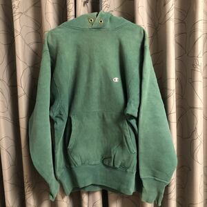 チャンピオン★リバースウィーブ　パーカー★L 深緑　90s ビンテージスウェット　USA製 スウェットパーカー REVERSE WEAVE