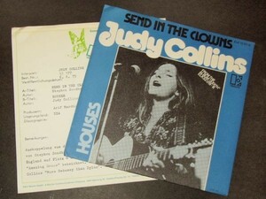 JUDY COLLINS Send In the Clowns ドイツ盤シングル + PRシート Elektra