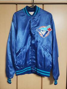 MLB メジャーリーグ 野球 BLUEJAYS ブルージェイズ ナイロン スタジャン ジャンバー ブルゾン ヴィンテージ USED 青水 L 