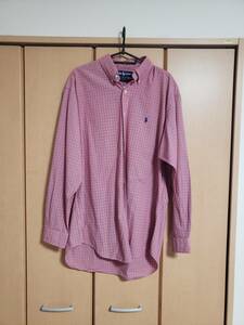 Polo RalphLauren ポロ ラルフローレン 長袖シャツ チェック USED 赤青 L