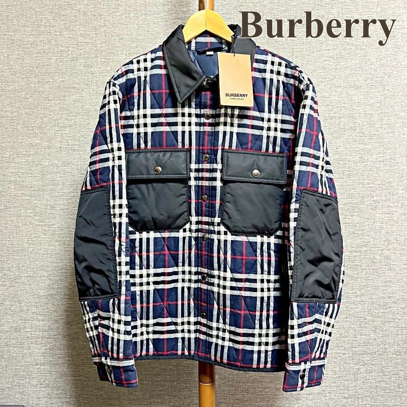 極美品 BURBERRY バーバリー 22SS ジップクロージャーチェックウール