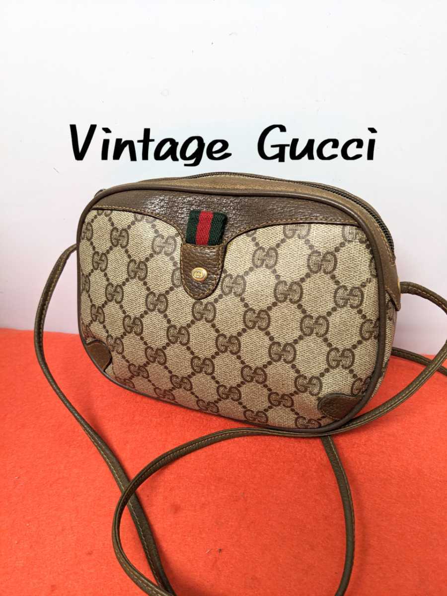 美品 レア Gucci シェリーライン ビンテージショルダーバッグ