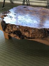 R214【送料無料】ブビンガ　一枚板テーブル　天然木　木製　テーブル　工芸品　アンティーク　インテリア　家具　西洋風_画像9