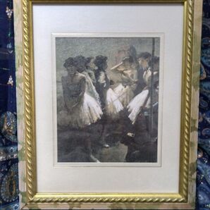 小磯良平「練習場の踊り子達」レプリカ絵画印刷 額付き