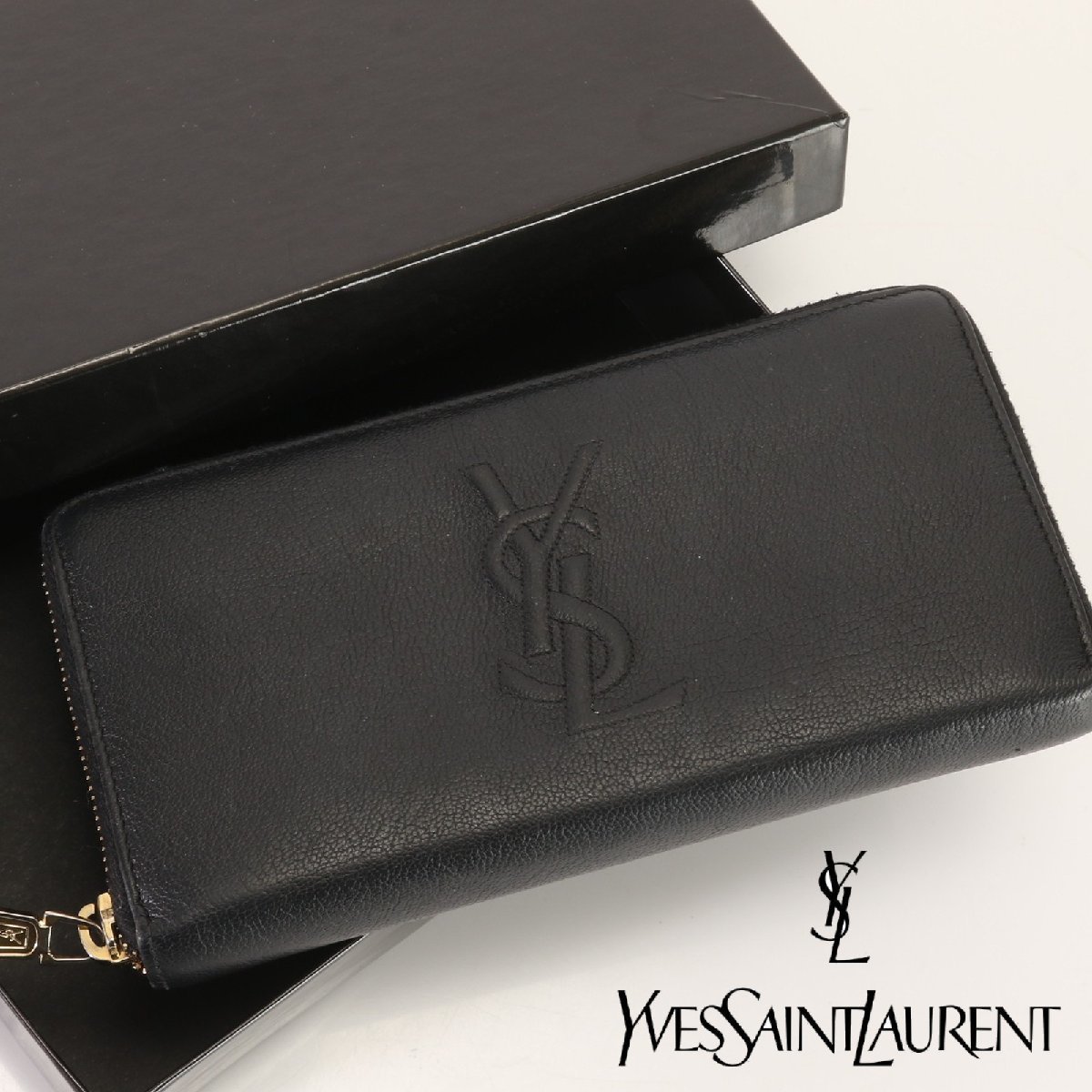 未使用品 Yves Saint Laurent 長財布 ブラック 227-