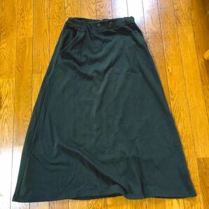 ロングスカート M カーキ レディース アースカラー マキシ丈 秋冬