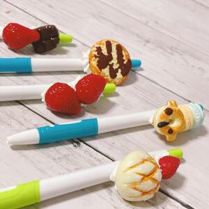 c 2738 fake sweets ballpen black 5ps.@ sweets deco hand made 