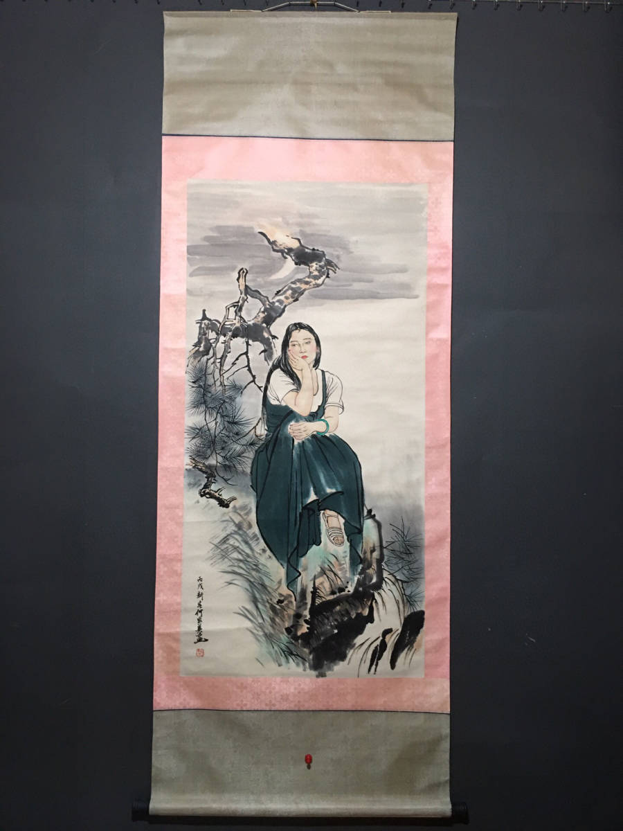 古寶奇蔵】中国字画・近現代・三尺中堂画・博抱石・人物画・肉筆紙本 ...