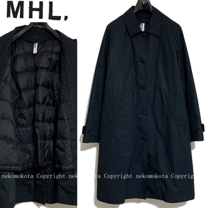 定番 MHL. 2WAY ダウン ライナー コート 2 ブラック 黒 エムエイチエル レディース/マーガレットハウエル MHL