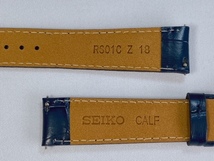 RS01C18NY SEIKO セイコー 18mm 純正革ベルト カーフワニ型押し ネイビー ネコポス送料無料_画像4