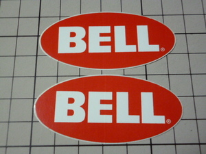 BELL ステッカー 2枚(赤/63×29mm) ベル ヘルメット 