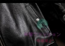 ●高品質 MA-1 レザージャケット 牛革 羊革 カウハイド ライダース 本革 メンズファッション レザーコート 革ジャン シープスキン S～5XL_画像8