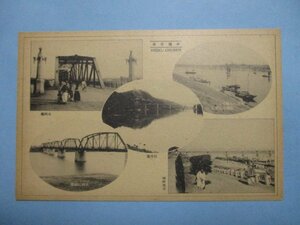 b2479朝鮮平壌大同橋大同江鉄橋河畔風景牡丹台絵葉書