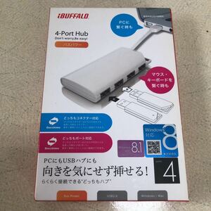 【未開封-匿名送料無料】BUFFALO 4ポートUSBハブ どっちもUSBハブ ホワイト BSH4UD18WH 【4143】