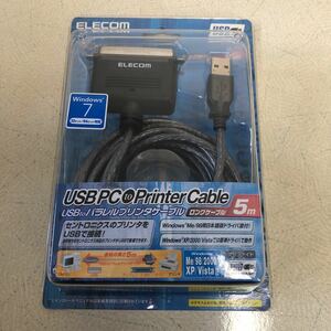 【開封済-未使用品】ELECOM USB to パラレルプリンタケーブル 5m グラファイト UC-P5GT　【4153】