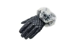  new goods leather glove * gray * outside leather . cold .. shut out * inside side ..... fleece style . comfortable and warm patch panel correspondence 