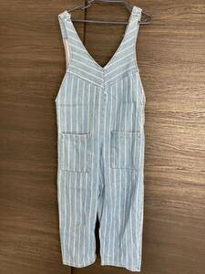  б/у ZARA Zara комбинезон, комбинезон джинсы Denim широкий брюки M размер 28 Overall бесплатная доставка 