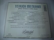 ■ 輸入盤 CD 　YEHUDI MENUHIN / PLAYS VIRTUOSO VILOLIN MUSIC ユーディ・メニューイン サラサーテ クライスラー ◇r50228_画像2