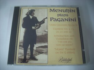 ■ 輸入盤 CD 　YEHUDI MENUHIN / PLAYS PAGANINI ユーディ・メニューイン プレイズ パガニーニ ヴァイオリン協奏曲 第1番 ◇r50228