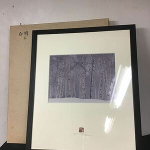 [ genuine work ] front rice field genuine three scenery photograph house autograph go in Japan photograph association . culture ... winning every day publish culture . winning white birch winter photograph house color. ... wooden frame frame 