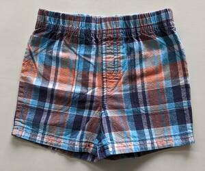 (carter's) укороченные брюки 2 лет (24month) бледно-голубой | orange в клетку 500 иен 