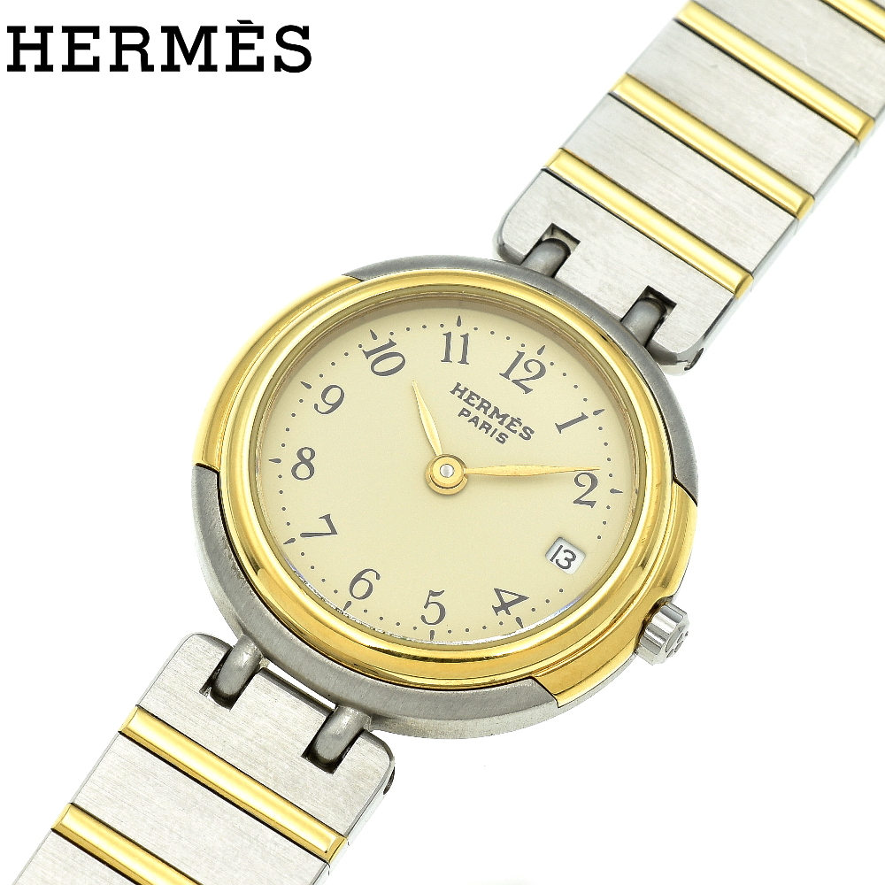 HERMES エルメス 腕時計 ウィンザー コンビカラー 白文字盤 時計
